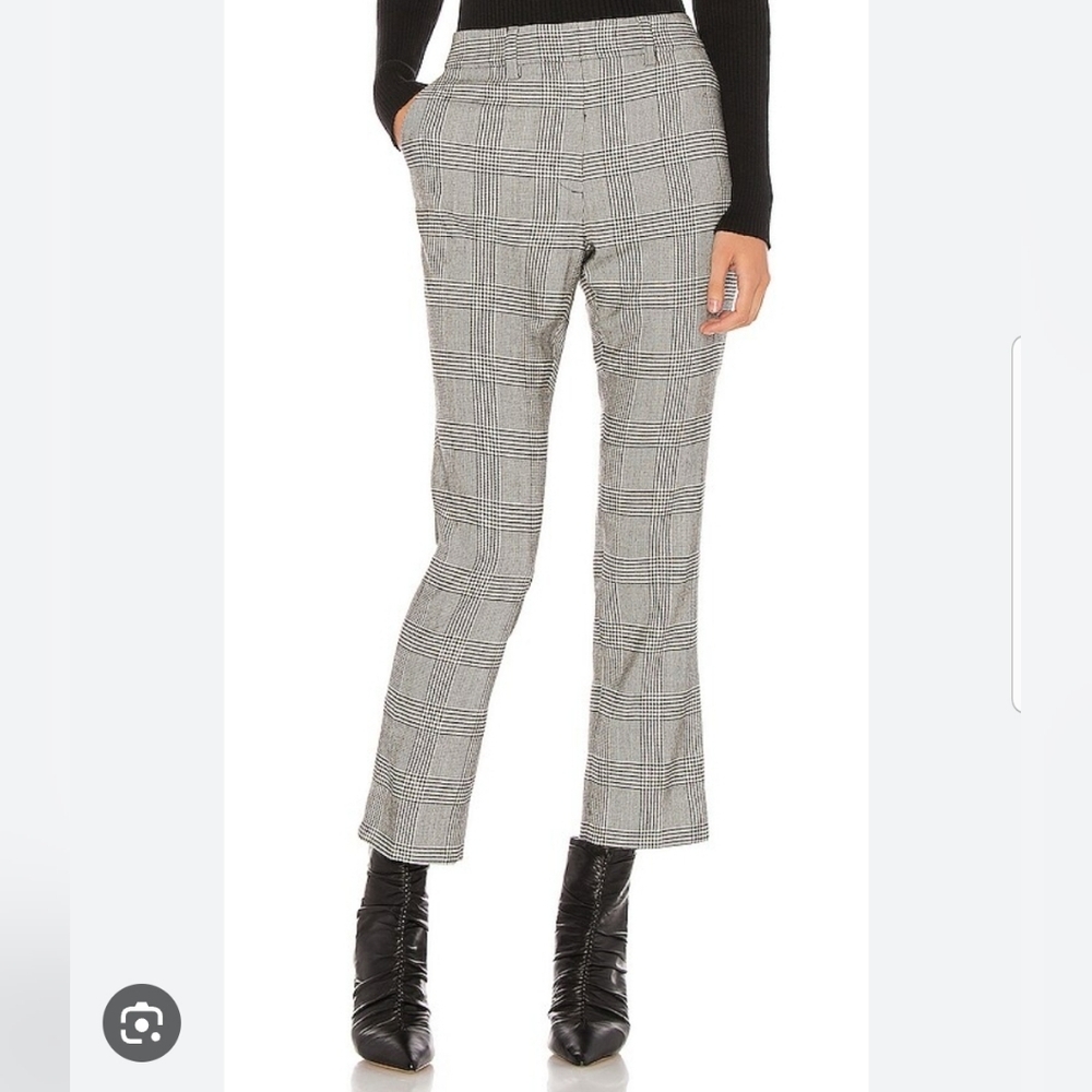 Frame Cropped Perfect Trourser Pants Plaid Houndstooth Size 4